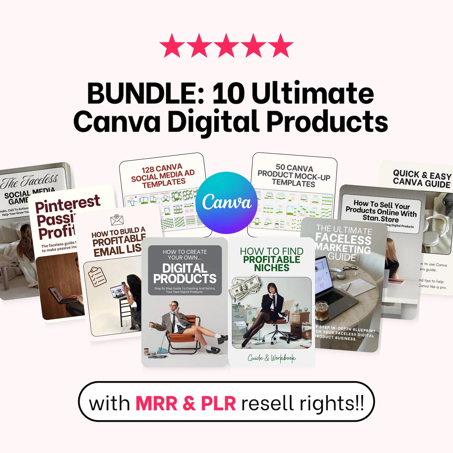 Ultimate Canva Digital Product Bundle (MRR & PLR) with Resell Rights