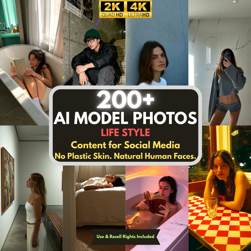Lifestyle Model Stock Photos – Social Media Content, 2K-4K (Digital Download)